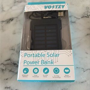 Black Solar Power Bank Charger